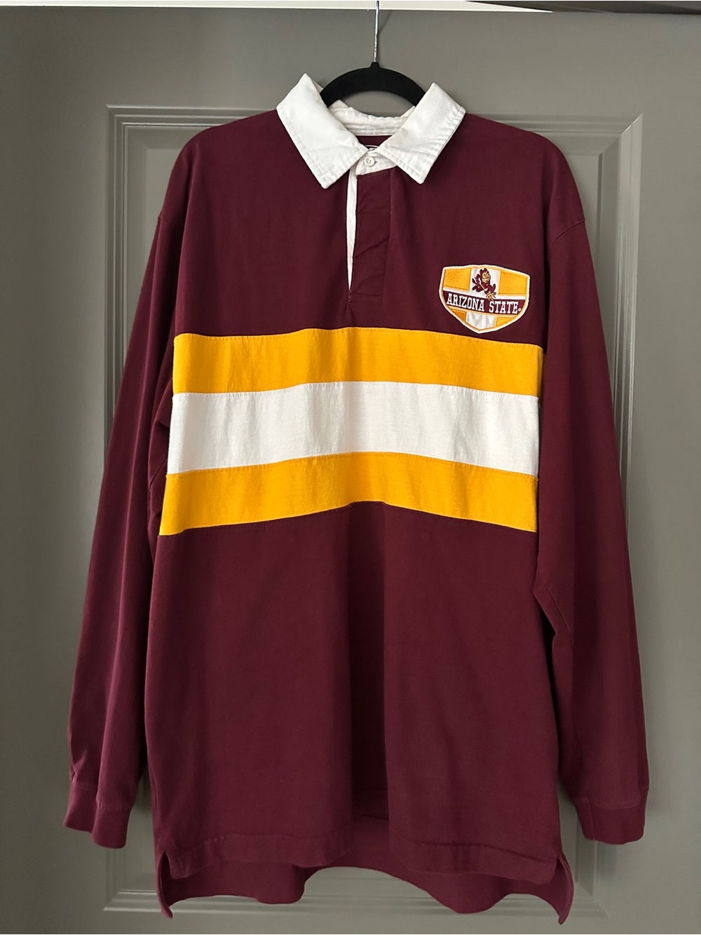 Pro Player Arizona State University Maroon, Gold & White Rugby Polo